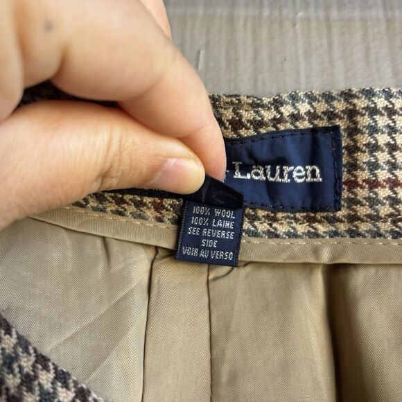 Ralph Lauren 100% Wool Houndstooth Plaid Pencil Skirt Size 6 Made in USA Vintage - Picture 12 of 14